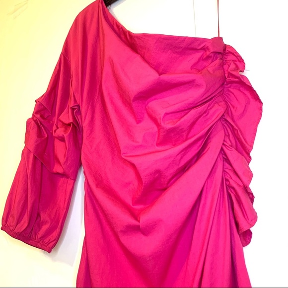 Socialite One Shoulder Ruffle Ruched Mini Dress - Picture 3 of 9